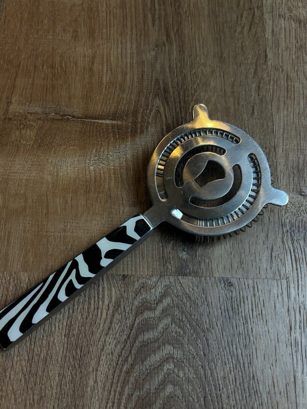 Zebra Print Cocktail Strainer Bar Jungle Safari Beverage Cute Fun
